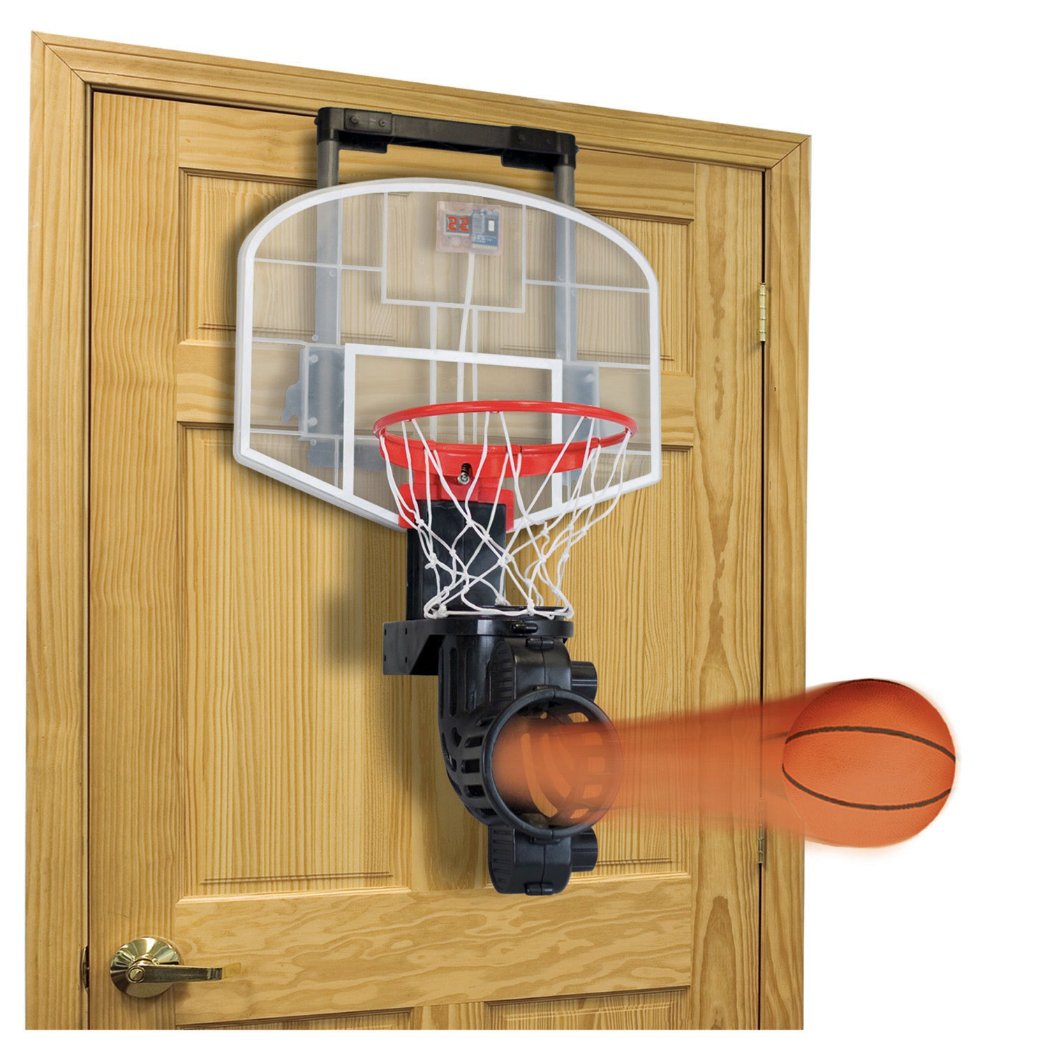 Franklin Sports Mini Basketball Hoop with Rebounder and Ball Over The Door Basketball Hoop With Automatic Ball Rebounder Indoor Basketball Game For Kids 