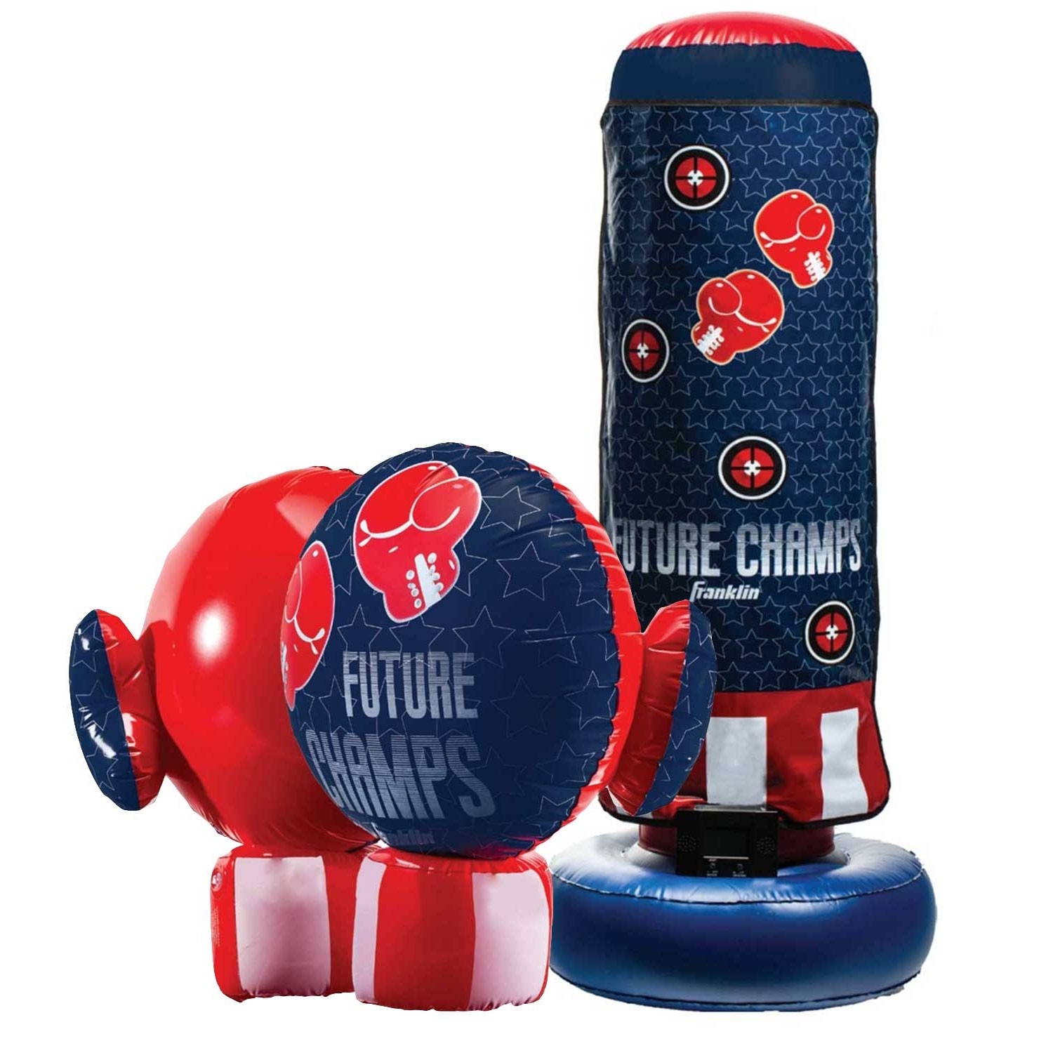 Franklin Sports Future Champs Kids’ Mini Boxing Set Includes Kids’ Boxing Gloves Punching Bag & Door Jam Bracket with Rope for Adjustable Punching Bag 