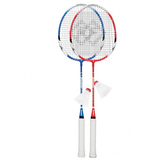 2 Player Badminton Racquet Replacement Set Metallic Racket Tight String 